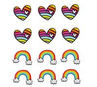 LRXIYODE Broche Arcoíris Acrílico 12 Piezas Multicolor Para Ropa, Accesorio Mujer, Decoración Prendas, Tamaño 6x13 Cm y 6x6.57 Cm, Diseño Resistente y Creativo Para Bolsa y Chal