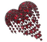 LRXIYODE Broche de Corazón Brillante para Mujer Alfiler de Gemas de Imitación para Vestido Broche Forma de Corazón de San Valentín para Obsequio Romántico Uso Camisa de Vestir o Abrigo