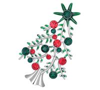 LRXIYODE Broche Navideño de Árbol de Navidad Pequeño Pedrería Aleación Duradera y Cierre Trasero Accesorio de Ropa para Mujer Adecuado para Abrigos Sombreros y Joyería Navideña
