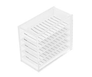 LRXIYODE Caja de Almacenamiento y Separador Removible para Pestañas Postizas de Acrílico Diseño de Puerta Corrediza para Uso Personal y Salones de Belleza