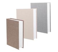LRXIYODE Cajas Decorativas Imitación Libro 3 Piezas Lino Natural Surtido 22x15x4,5 Cm Accesorio para Estantería Decoración Hogar Minimalista Estilo Nórdico