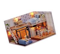 LRXIYODE Casa Miniatura DIY Juguete De Montaje Manual para Pequeña Casa De Creativa para y Amigos Color Azul