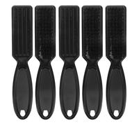 LRXIYODE Cepillo para Barba con Mango Largo y Peine para Bigote, Set de 5 Piezas en Negro, Cepillo de Limpieza Profunda para Cuidado Personal Masculino en Hogar, Oficina y Viaje