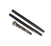 LRXIYODE Cetro de Apoyo Faraón Egipcio de Plástico Desmontable, Bastón de Disfraz de 3 Secciones para Fiesta y Teatro, Accesorio Ligero para Adultos y Carnaval, Color Negro Cabeza Redonda