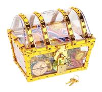 LRXIYODE Cofre Pirata Grande para Niñas Set de Juguetes Temáticos con Monedas Diseño Seguro y para Fiestas Escolares y Cumpleaños