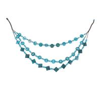 LRXIYODE Collar Retro de Mujer Cuentas de Madera Tejidas a Mano y Concha Natural, Color Azul Pavo Real, Estilo Bohemio para Playa y Verano, Joyas del Océano y Moda Bohemia