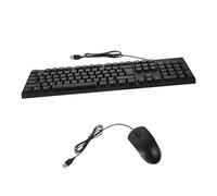 LRXIYODE Combo Teclado y Ratón USB con Cable Teclado Silencioso y Mouse Óptico Práctico Plug and Play para Pc y Ordenador De Oficina