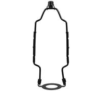 LRXIYODE Conjunto de Arpa de Lámpara Ajustable en Hierro Negro, Soporte para Pantalla y Remate, Compatible con Lámpara de Mesa y de Pie, 1 Juego
