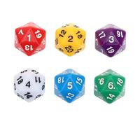 LRXIYODE Dados Acrílicos De 20 Caras para Aula y Juegos De Mesa, 12 Unidades Multicolor, Tamaño Estándar, Dados Educativos Resistentes para Matemáticas y Fiestas Escolares