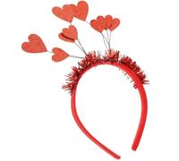 LRXIYODE Diadema Cabello 9 Corazones Rojos, Accesorio Ligero para Fiesta y San Valentín, Diadema de Pelo para Boda y Celebración, Adorno Decorativo para Mujer