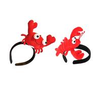 LRXIYODE Diadema Creativa de Langosta y Cangrejo de Río, 2 Piezas, Tamaño Único, Accesorios Cabello de Tela, para Niños y Adultos, Adecuado para Fiestas, Disfraces y Carnaval