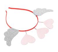 LRXIYODE Diadema de Corazón de San Valentín para Mujer, Diadema Tres Corazones Rosas y Rojos, Accesorio Ligero para Cabello Alas de Ángel, Adecuado para Fiestas y Festivales