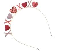 LRXIYODE Diadema de Corazón Roja Cristales Accesorio Cabello para Día de San Valentín Tocado Brillante para Fiesta y Cumpleaños Diadema Femenina Decorativa Elegante
