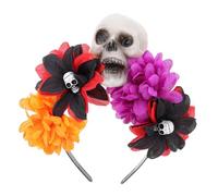 LRXIYODE Diadema de Flores y Calavera para Halloween Tocado Cosplay Ligero y Duradero para Fiesta Disfraz y Actuaciones Accesorio Único para Despedida de Soltera y Día de Muertos