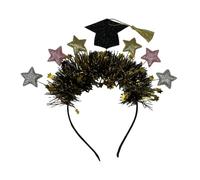 LRXIYODE Diadema Decorativa de Graduación con Estrellas Doradas y Plateadas Accesorio y Cómodo para Fiesta y Cosplay
