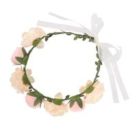 LRXIYODE Diadema Floral de Tela Ajustable Color Caqui Guirnalda de Rosas Banda Cabello para Novia y Dama de Honor Accesorio Ligero para Bodas Playa y Sesiones Fotográficas