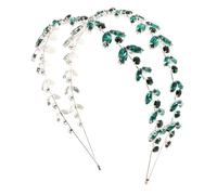 LRXIYODE Diadema Nupcial de Cristal Verde con Doble Capa y Diseño de Accesorio Elegante para Novias Fiesta y Promesas Banda de Pelo con Rhinestones para Mujeres y Chicas