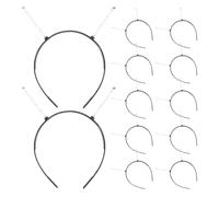 LRXIYODE Diadema Resorte Negra 12 Piezas para Bricolaje, Accesorios Cabello Hechos a Mano, Kit Versátil para Mujer y Niña en Fiestas y Uso Diario