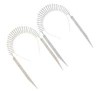 LRXIYODE Diademas de Cristal Borlas y Brillantes de Aleación, 2 Piezas Elegantes para Mujeres en Festivales y Cumpleaños