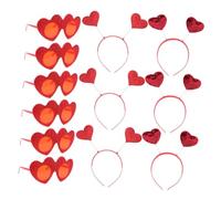 LRXIYODE Diademas para San Valentín 12 Piezas 3 Corazones de Lentejuelas 3 Corazones Purpurina Rosa y 6 Gafas Rojas Purpurina Accesorios para Fiestas Románticas y Decoraciones Divertidas