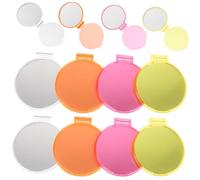 LRXIYODE Espejo de Maquillaje Portátil Redondo Plegable 12piezas, Espejo de Bolsillo de Alta Definición Diseño Sencillo para Uso en Exteriores y Hogar Color Aleatorio