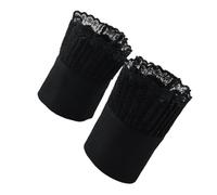 LRXIYODE Esposas de Muñeca Falsas de Encaje Negro Ajustables y Desmontables para Vestido de Ventana, Accesorios Delicados y Clásicos para Mujeres y Niñas