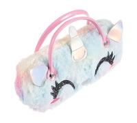LRXIYODE Estuche para Gafas Unicornio De Peluche Portátil con Asa Suave Soporte para Gafas para Niñas Uso Viajero Compacto y Resistente