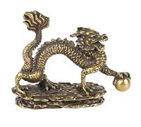 LRXIYODE Figura Decorativa de Dragón en Metal Dorado Modelado Delicado, Estatua Artesanal para Decoración de Mesa en Interiores