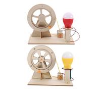 LRXIYODE Generador Manual De Manivela De Madera para Niños, Tamaño Pequeño, Kit De Electricidad Educativa, Proyecto Científico DIY, Adecuado para Escuela y Aprendizaje, 2 Juegos