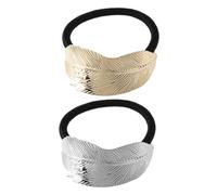 LRXIYODE Gomas Pelo Metálicas Forma Hoja 2 Unidades Diseño Curvo Soporte para Coleta Mujeres Accesorios Finos para Uso Diario y Ocasiones Obsequios