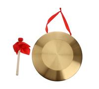 LRXIYODE Gong de Mano de Cobre de 32 Cm con Mazo, Platillo Chino Rojo para Instrumento Musical Tradicional, Duradero y Portátil, Adecuado para Inauguraciones y Eventos Festivos