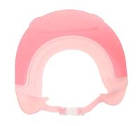 LRXIYODE Gorra Baño Ajustable para Protección Ojos y Oídos Gorro Champú Infantil para Lavar Cabello Niña Cómoda y Silicona PE Rosa