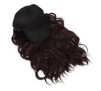 LRXIYODE Gorra de Béisbol Unisex con Peluca Rizada Larga Integrada Cómoda y Resistente para Mujer Estilo Práctico y Versátil para Diario y