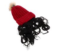LRXIYODE Gorro de Punto con Peluca para Mujer Gorro Cálido de Invierno con Cabello Rizado Accesorio de Moda para Fiestas y Uso Diario Diseño Cómodo y Versátil