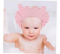 LRXIYODE Gorro Ducha Infantil Ajustable Protección Ojos y Oídos para Lavar Cabeza Niña Suave y Ligero con Diseño Divertido Rosa