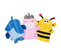 LRXIYODE Guantes De Baño Exfoliantes 3 Piezas Cepillo De Ducha Corporal Guante De Baño Para Niños Antideslizante Suave y Duradero Adecuado Diseño De Pingüino y Unicornio