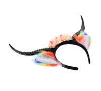 LRXIYODE Hebilla de bocina Víspera de Todos Diadema de buey del chicas gótico diadema de buey de halloween de la bocina del el plástico