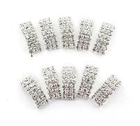 LRXIYODE Hebillas Deslizantes de Cinta Tamaño 20x8mm Gemas de Imitación Brillantes, 10 Piezas en Forma de Lazo Ideales para Scrapbooks y Manualidades