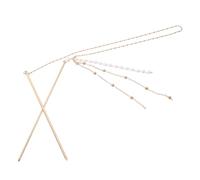 LRXIYODE Horquilla Cabello Estilo Chino Doble Cadena y Borla Accesorio de ABS y Aleación de Zinc Tamaño Medio para Moños Seguros Adecuado para Mujeres y Niñas Complemento Clásico para