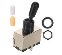 LRXIYODE Interruptor Selector de 3 Vías para Guitarra Eléctrica, con Carcasa Metálica Negra Sellada y 3 Tapas, Pieza de Repuesto Resistente para Conmutación Precisa en Estilos Rock y Jazz