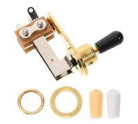 LRXIYODE Interruptor Selector en Forma de L de Guitarra Eléctrica de 3 Vías Dorado Tapas de Plástico para Operación Estable y Configuración Versátil Escenario o Estudio