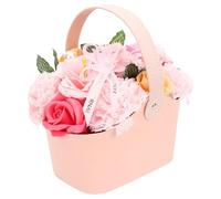 LRXIYODE Jabón de Lujo en Cesta de Flores 1 Pieza Flor de Jabón Perfumada Rosa para Baño y Cuidado Personal Set de Belleza para Regalos Día de San Valentín Aniversario y Ocasiones