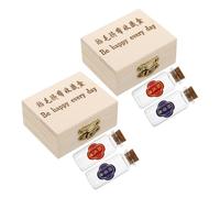 LRXIYODE Juego De 2 Piezas Cajas de Recuerdo para Niña de Madera Natural Organizador para Cabello Fetal Cordón Umbilical y Dientes Caja de Conservación para Primeros Recuerdos de