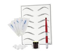 LRXIYODE Juego De Cejas Kit Manual Rojo, 1 Set, Tamaño Estándar, Para Práctica Profesional, Uso Desechable, Accesorios Incluidos Para Delineado y Pigmentación