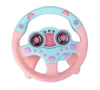 LRXIYODE Juguete de Volante Base, Simulador de Conducción Educativo Rosa Música y Luces, Volante de Juguete de Simulación para Desarrollo Cognitivo Infantil