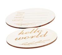 LRXIYODE Letrero de Madera Marrón Minimalistas para Anuncio de Nacimiento 2 Piezas Nombre Personalizado para Fotos de Recién Nacido y Obsequio para Padres Primerizos