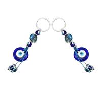 LRXIYODE Llavero Turco Ojo Azul 2 Piezas Colgante Decorativo Vintage para Bolso y Llaves Accesorio Protección Amuleto Mal de Ojo Obsequio Significativo