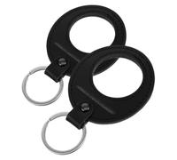 LRXIYODE Llaveros de Cuero Sintético para Monedas Suerte 34 MM 2 Piezas Protección contra Arañazos Funda Porta Monedas Doble Funcionalidad para Llaves y Coleccionables Color Negro