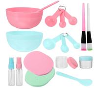 LRXIYODE Mascarillas Faciales DIY Incluye Cuencos Medidores Cucharas y Pinceles Juego de Herramientas para Mascarilla Facial Rosa y Verde para Cuidado Facial y Belleza Casa
