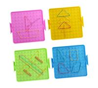 LRXIYODE Material Didáctico para Tableros De Clavos Tabla De Uñas De Matemáticas Instrumento De Enseñanza para Aprender Geometría Matemáticas Primarias Juguete Educativo para